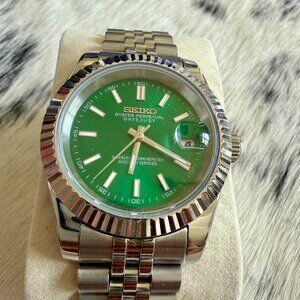 Custom Mod Date Green Seiko Movement
